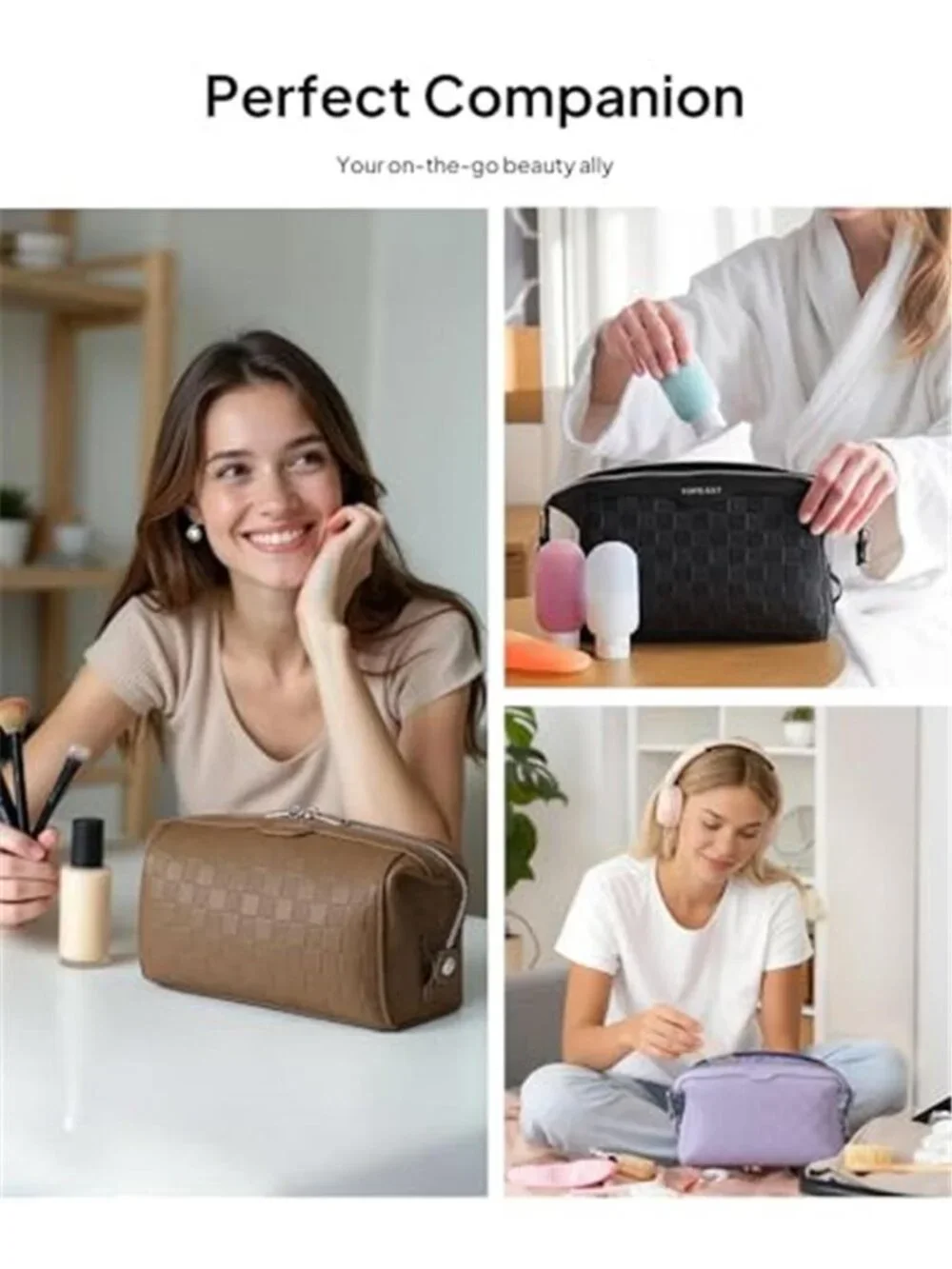 Travel Makeup Bag Cosmetic Bags for Women 3 Pcs Set Make Up Toiletry